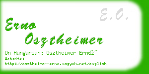erno osztheimer business card